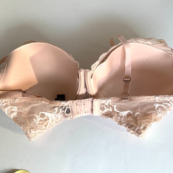 BRA NATORI Sz 34 DDD  Beige LACE Trim and Back Underwire Back Closure - Picture 5 of 6